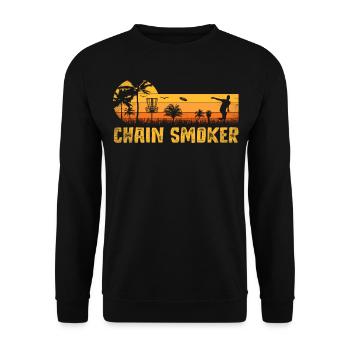 Retro Sunset Chain Smoker Disc Golf - Sweat-shirt Unisexe - noir - Devant - Alina (178cm) & Michal (187cm)