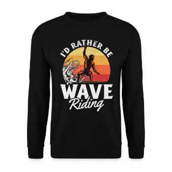 Surfeur - Je préfère surfer sur les vagues - Surfeur de vagues - Sweat-shirt Unisexe - noir - Devant - Alina (178cm) & Michal (187cm)