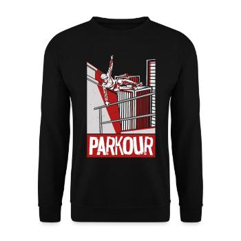 Parkour Free Running Traceur - Unisex Sweatshirt - black - Front - Alina (178cm) & Michal (187cm)