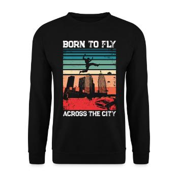 Parkour Free Running Traceur - Sweat-shirt Unisexe - noir - Devant - Alina (178cm) & Michal (187cm)