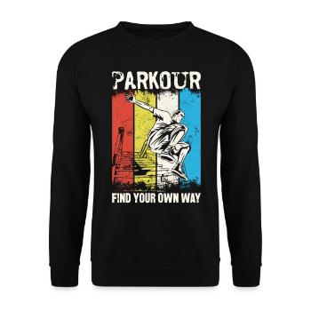 Parkour Free Running Traceur - Sweat-shirt Unisexe - noir - Devant - Alina (178cm) & Michal (187cm)