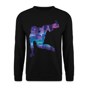 Parkour Free Running Traceur - Unisex Sweatshirt - black - Front - Alina (178cm) & Michal (187cm)
