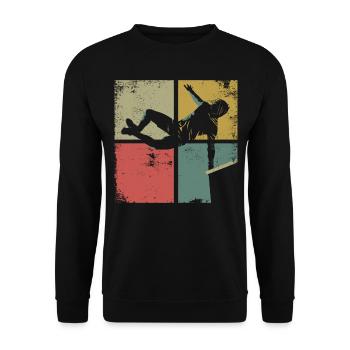 Parkour Free Running Traceur Retro - Sweat-shirt Unisexe - noir - Devant - Alina (178cm) & Michal (187cm)