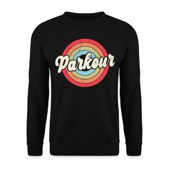 Parkour Free Running Traceur Retro - Sweat-shirt Unisexe - noir - Devant - Alina (178cm) & Michal (187cm)