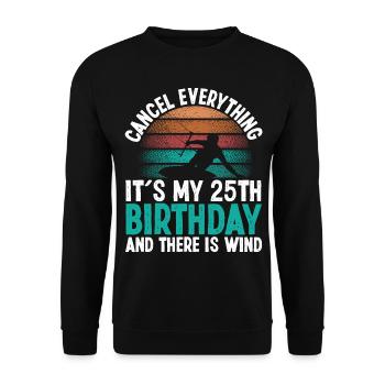 25 Year Old Kitesurfer Kiteboarding 25 Birthday - Unisex Pullover - Schwarz - Vorne - Alina (178cm) & Michal (187cm)