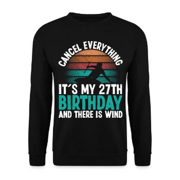 27 Year Old Kitesurfer Kiteboarding 27 Birthday - Unisex Pullover - Schwarz - Vorne - Alina (178cm) & Michal (187cm)