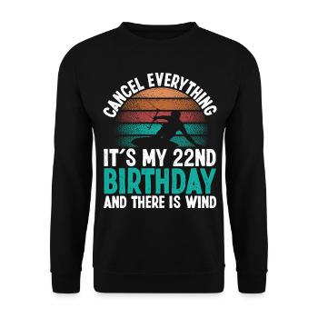 22 Year Old Kitesurfer Kiteboarding 22 Birthday - Unisex Pullover - Schwarz - Vorne - Alina (178cm) & Michal (187cm)