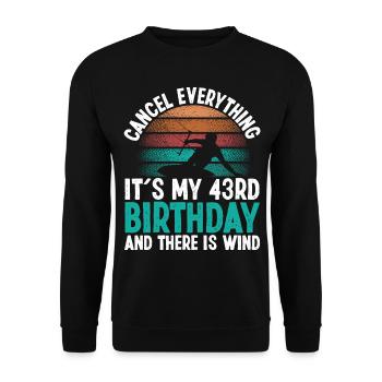 43 Year Old Kitesurfer Kiteboarding 43 Birthday - Unisex Pullover - Schwarz - Vorne - Alina (178cm) & Michal (187cm)