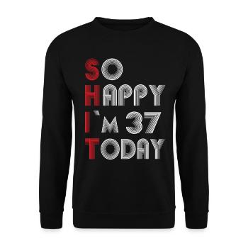 37 birthday - Unisex Sweatshirt - black - Front - Alina (178cm) & Michal (187cm)