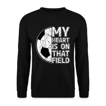 My heart is on that field - Football - Unisex Sweatshirt - black - Front - Alina (178cm) & Michal (187cm)