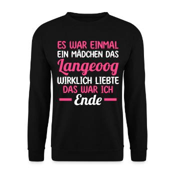 Nordsee Langeoog - Unisex Pullover - Schwarz - Vorne - Alina (178cm) & Michal (187cm)