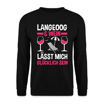 Nordsee Wein Langeoog - Unisex Pullover - Schwarz - Vorne - Alina (178cm) & Michal (187cm)