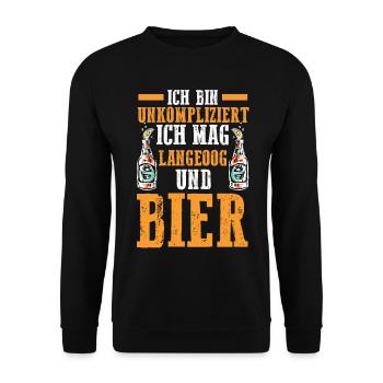 Nordsee Bier Langeoog - Unisex Pullover - Schwarz - Vorne - Alina (178cm) & Michal (187cm)
