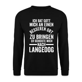 Nordsee Langeoog - Unisex Pullover - Schwarz - Vorne - Alina (178cm) & Michal (187cm)