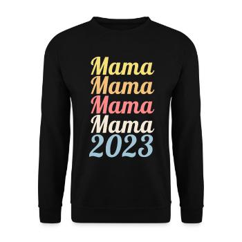 Mutter 2023 Schwanger Werdende Mama - Unisex Pullover - Schwarz - Vorne - Alina (178cm) & Michal (187cm)