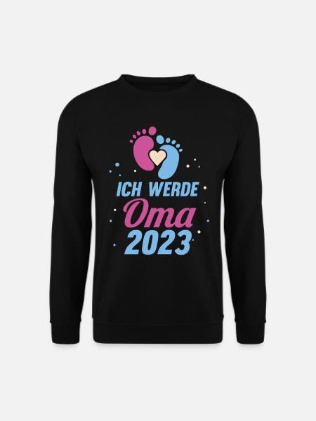 Großmutter 2023 Schwanger Werdende Oma - Unisex Pullover - Schwarz