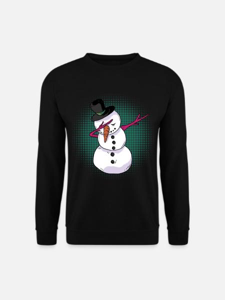 Dabbing Schneeman Weihnachten Schlafshirt Geschenk - Unisex Pullover - Schwarz