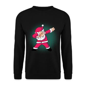 Dabbing Weihnachtsmann Weihnachten Geschenk - Unisex Pullover - Schwarz - Vorne - Alina (178cm) & Michal (187cm)