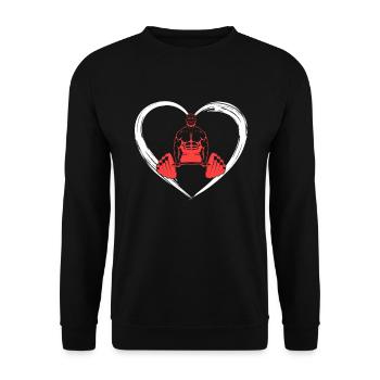 l’amour de la musculation - Sweat-shirt Unisexe - noir - Devant - Alina (178cm) & Michal (187cm)