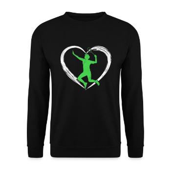 badminton love - Unisex Sweatshirt - black - Front - Alina (178cm) & Michal (187cm)