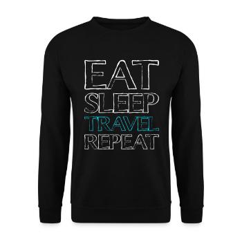 Eating Sleep Travel - Unisex Sweatshirt - black - Front - Alina (178cm) & Michal (187cm)