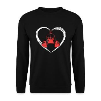 l’amour de la musculation - Sweat-shirt Unisexe - noir - Devant - Alina (178cm) & Michal (187cm)