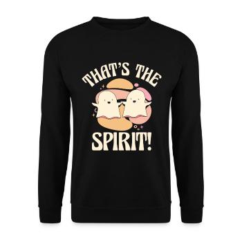 Ghost Spirit Hilarious Cute Friends Pun - Unisex Sweatshirt - black - Front - Alina (178cm) & Michal (187cm)