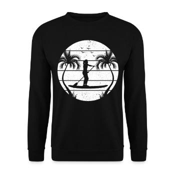 SUP Girl Sports Nautiques SUP - Coucher de soleil Stand Up Paddle - Sweat-shirt Unisexe - noir - Devant - Alina (178cm) & Michal (187cm)