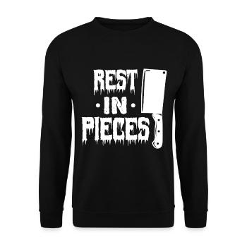 cadeau Halloween humour | Rest in Pieces Halloween - Sweat-shirt Unisexe - noir - Devant - Alina (178cm) & Michal (187cm)