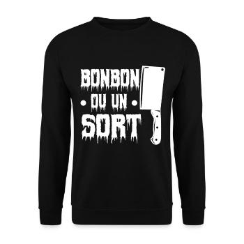 Des bonbons ou un sort !! - Sweat-shirt Unisexe - noir - Devant - Alina (178cm) & Michal (187cm)