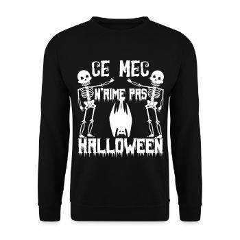 cadeau Halloween humour | Costume Halloween !!! - Sweat-shirt Unisexe - noir - Devant - Alina (178cm) & Michal (187cm)