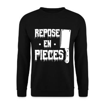 cadeau Halloween humour | repose Pieces Halloween - Sweat-shirt Unisexe - noir - Devant - Alina (178cm) & Michal (187cm)