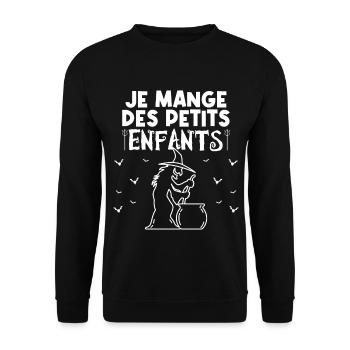 cadeau Halloween humour | Déguisement Halloween !! - Sweat-shirt Unisexe - noir - Devant - Alina (178cm) & Michal (187cm)