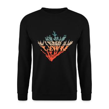 Koralle Vintage Retro Koralle Bunt - Unisex Pullover - Schwarz - Vorne - Alina (178cm) & Michal (187cm)