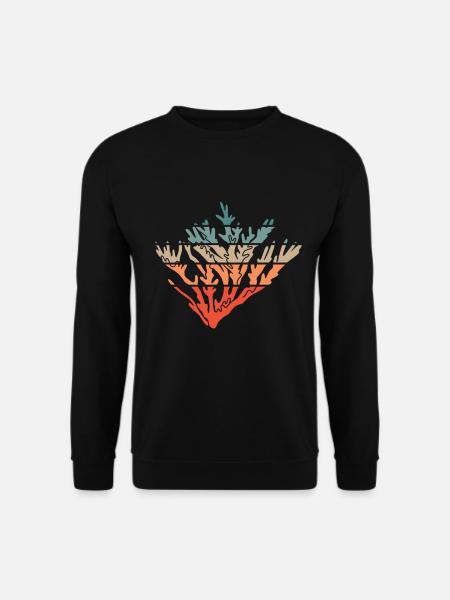 Koralle Vintage Retro Koralle Bunt - Unisex Pullover - Schwarz