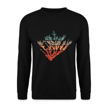 Koralle Vintage Retro Koralle Bunt - Unisex Pullover - Schwarz - Vorne - Alina (178cm) & Michal (187cm)