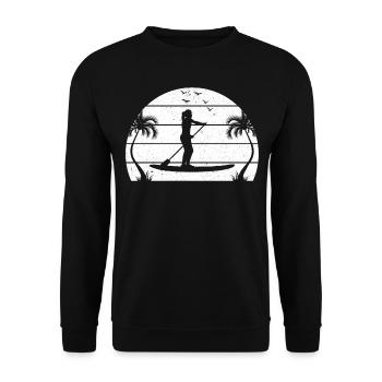 Sports nautiques Sunset SUP Girl - Stand Up Paddleboar - Sweat-shirt Unisexe - noir - Devant - Alina (178cm) & Michal (187cm)