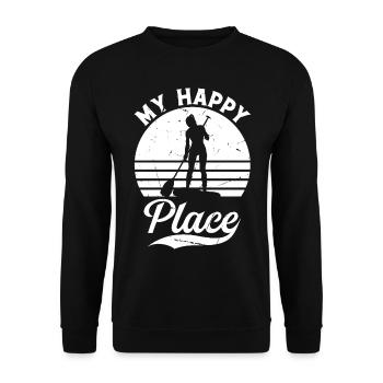 SUP Girl My Happy Place - Water Sports Stand Up Pa - Unisex Sweatshirt - black - Front - Alina (178cm) & Michal (187cm)