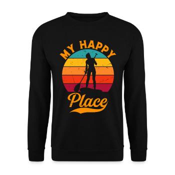 SUP Girl My Happy Place - Water Sports Stand Up Pa - Unisex Sweatshirt - black - Front - Alina (178cm) & Michal (187cm)