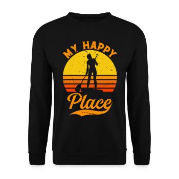My Happy Place SUP Girl - Water Sports Stand Up Pa - Unisex Sweatshirt - black - Front - Alina (178cm) & Michal (187cm)
