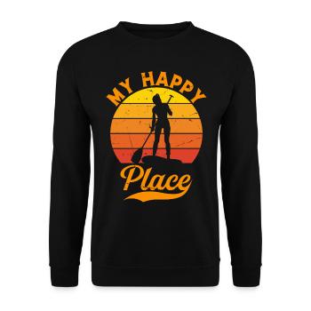 Water Sports SUP Girl - My Happy Place Stand Up Pa - Unisex Sweatshirt - black - Front - Alina (178cm) & Michal (187cm)