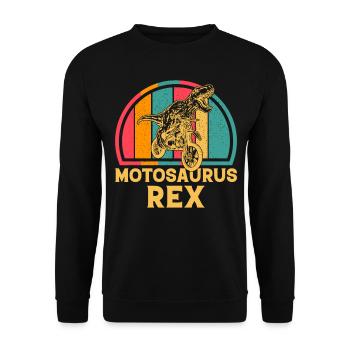 Dirt Bike Motocross Dinosaur MotoSaurus Dirtbike D - Unisex Sweatshirt - black - Front - Alina (178cm) & Michal (187cm)