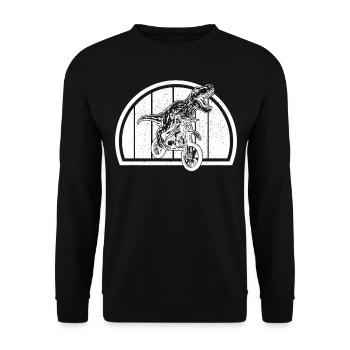 Motocross Dinosaur Dirtbike Dino - Dirt Bike Dinos - Unisex Sweatshirt - black - Front - Alina (178cm) & Michal (187cm)