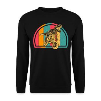 Dirt Bike Dinosaur Dirtbike Dino Motocross Dinosau - Unisex Sweatshirt - black - Front - Alina (178cm) & Michal (187cm)