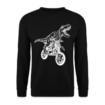 Dirt Bike Dinosaur Dirtbike Dino - Motocross Dinos - Unisex Sweatshirt - black - Front - Alina (178cm) & Michal (187cm)