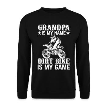 Dirtbike Grandpa Is My Name Dirt Bike Is My Game I - Unisex Sweatshirt - black - Front - Alina (178cm) & Michal (187cm)