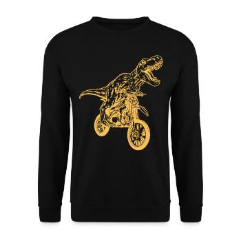 Motocross Dinosaur Dirtbike Dino - Dirt Bike Dinos - Unisex Sweatshirt - black - Front - Alina (178cm) & Michal (187cm)