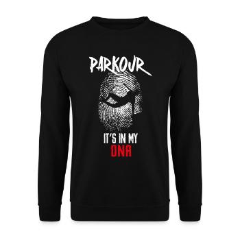 Parkour Free Running Traceur Dna - Unisex Pullover - Schwarz - Vorne - Alina (178cm) & Michal (187cm)