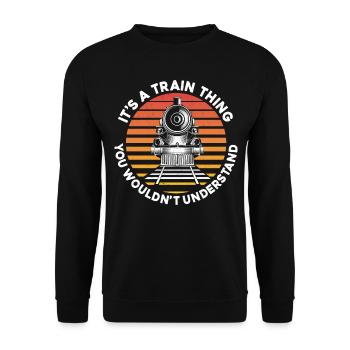 Steam Train Driver Trainspotting - Unisex Sweatshirt - black - Front - Alina (178cm) & Michal (187cm)
