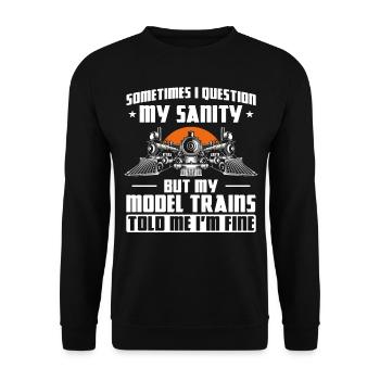 Steam Train Driver Trainspotting - Unisex Pullover - Schwarz - Vorne - Alina (178cm) & Michal (187cm)